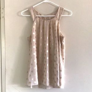 Gold Sleevless Blouse Tank Top